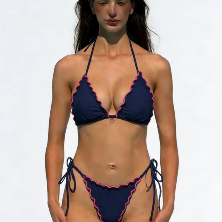 Damen Triangel-Bikini-Set mit raffinierten Rüschendetails Drune