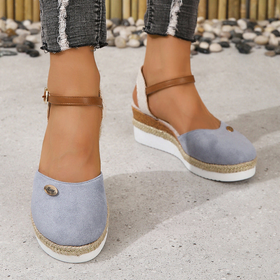 Damen Wedge-Sandalen mit geflochtenem Riemendesign und komfortablem Fußbett Drune