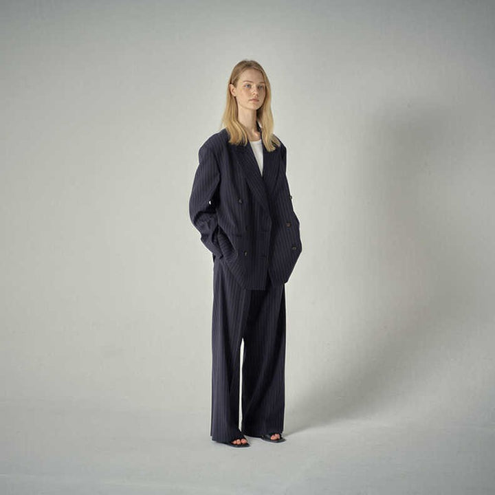 Damen eleganter gestreifter Anzugblazer Drune