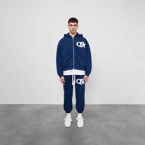 Herren Kapuzensweatjacke mit stylischem Logo und bequemen Bund Drune