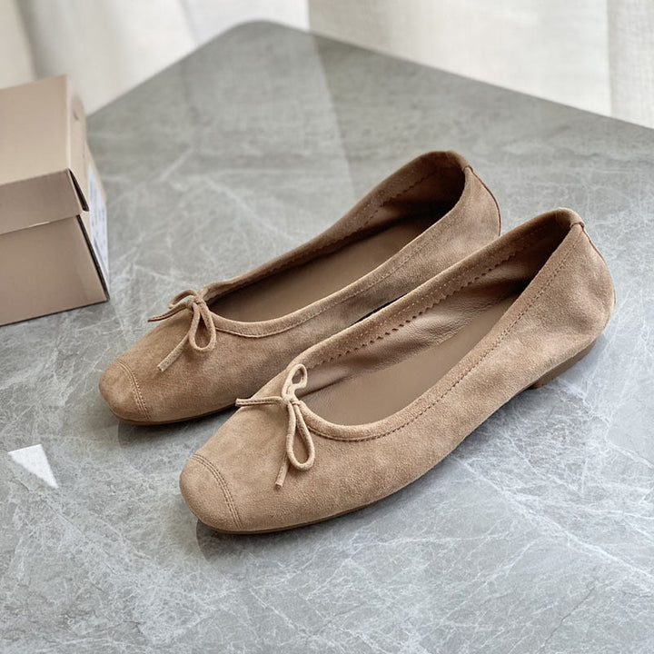 Damen Flache Ballerinas mit zierlichem Schleifenakzent Drune