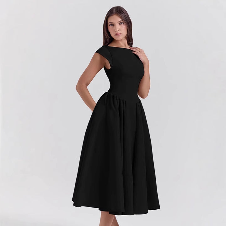 Damen Midi-Kleid mit elegantem A-Linien Schnitt und schickem Quadrat-Ausschnitt Drune