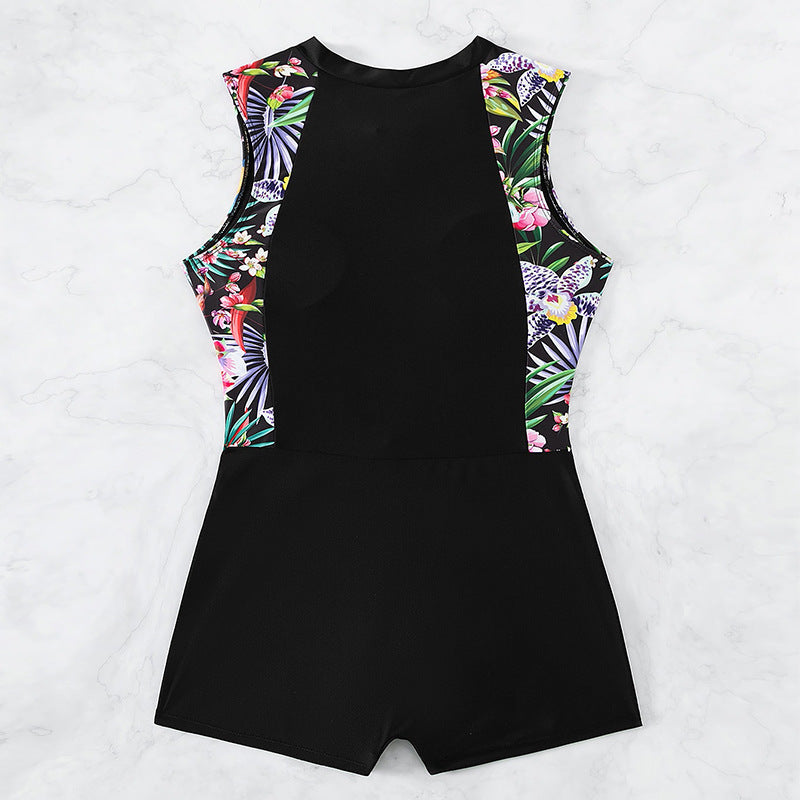 Damen Surfsuit mit floralem Muster und praktischem Reißverschluss Drune