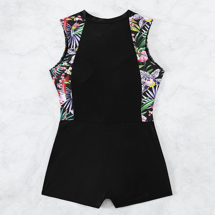 Damen Sportlicher Neopren-Einteiler mit floralem Design Drune