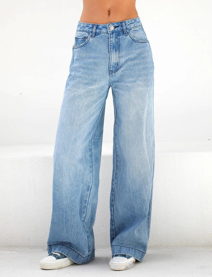 Drune | Weites Bein Flared Hohe Taille Denim Jeans