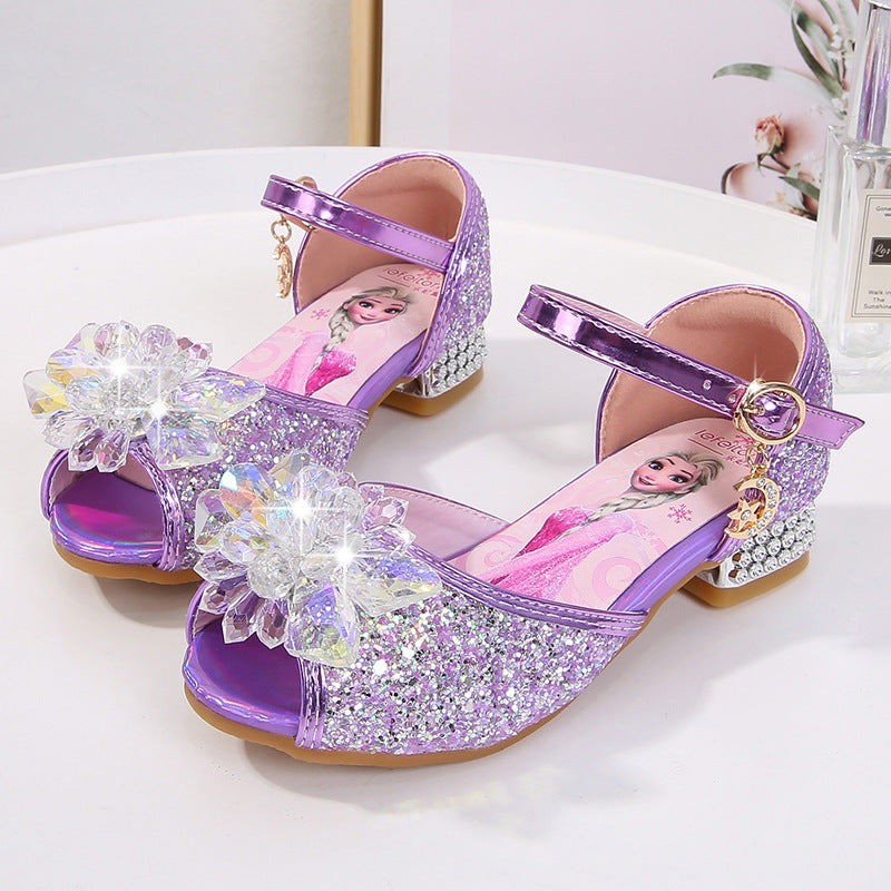 Mädchen Ballerinas mit funkelnden Akzenten und Blumenapplikation Drune
