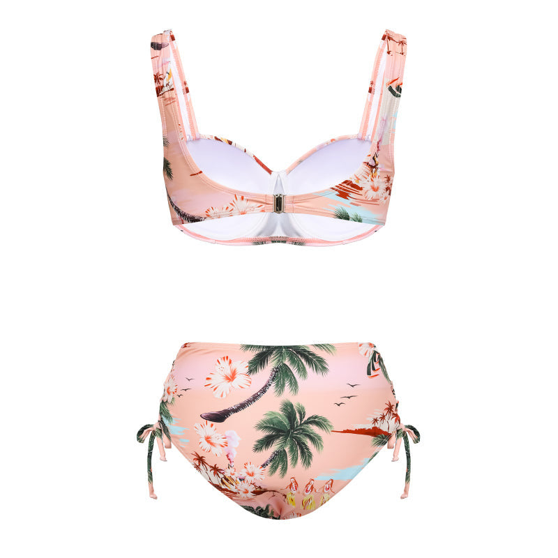 Damen Bikiniset mit hochwertigem Flowerprint und verstellbaren Trägern Drune