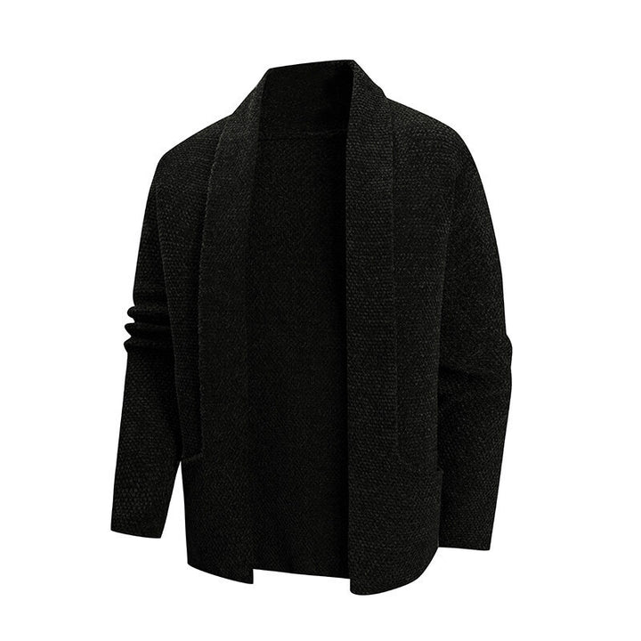 Damen lässige Strickjacke mit offenem Kragen und modernen Details Drune