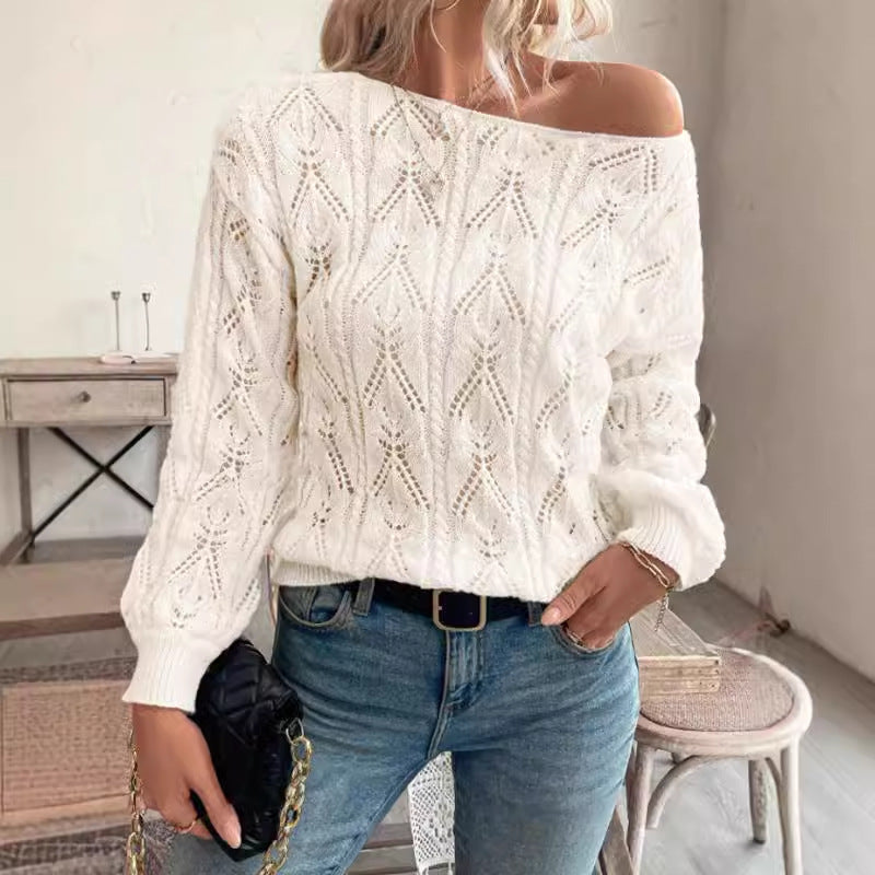 Damen Luftiger Strickpullover im Ajour-Muster Drune
