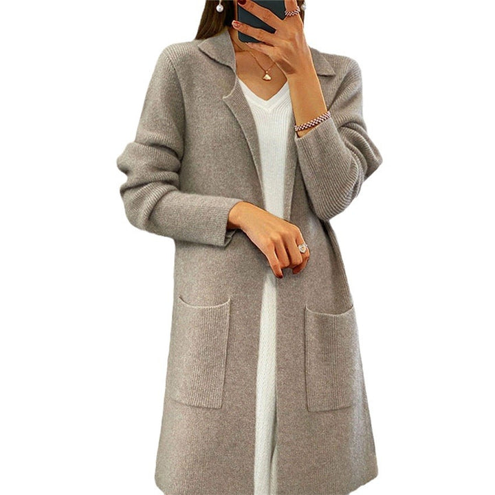 Damen Strickjacke im Oversized-Schnitt mit tiefem V-Ausschnitt und praktischen Taschen Drune