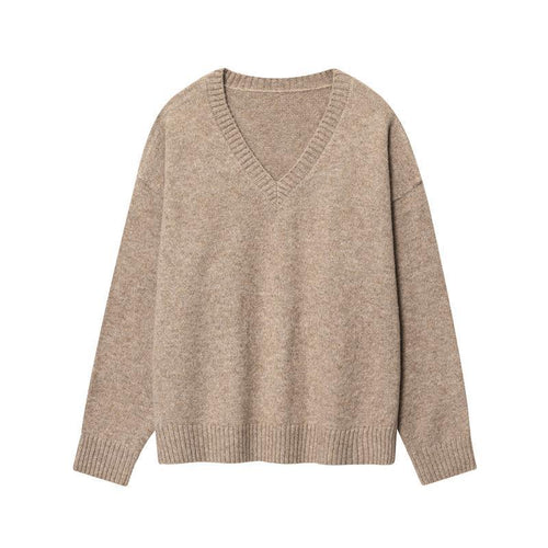 Damen Kaschmir-V-Ausschnitt Pullover Drune