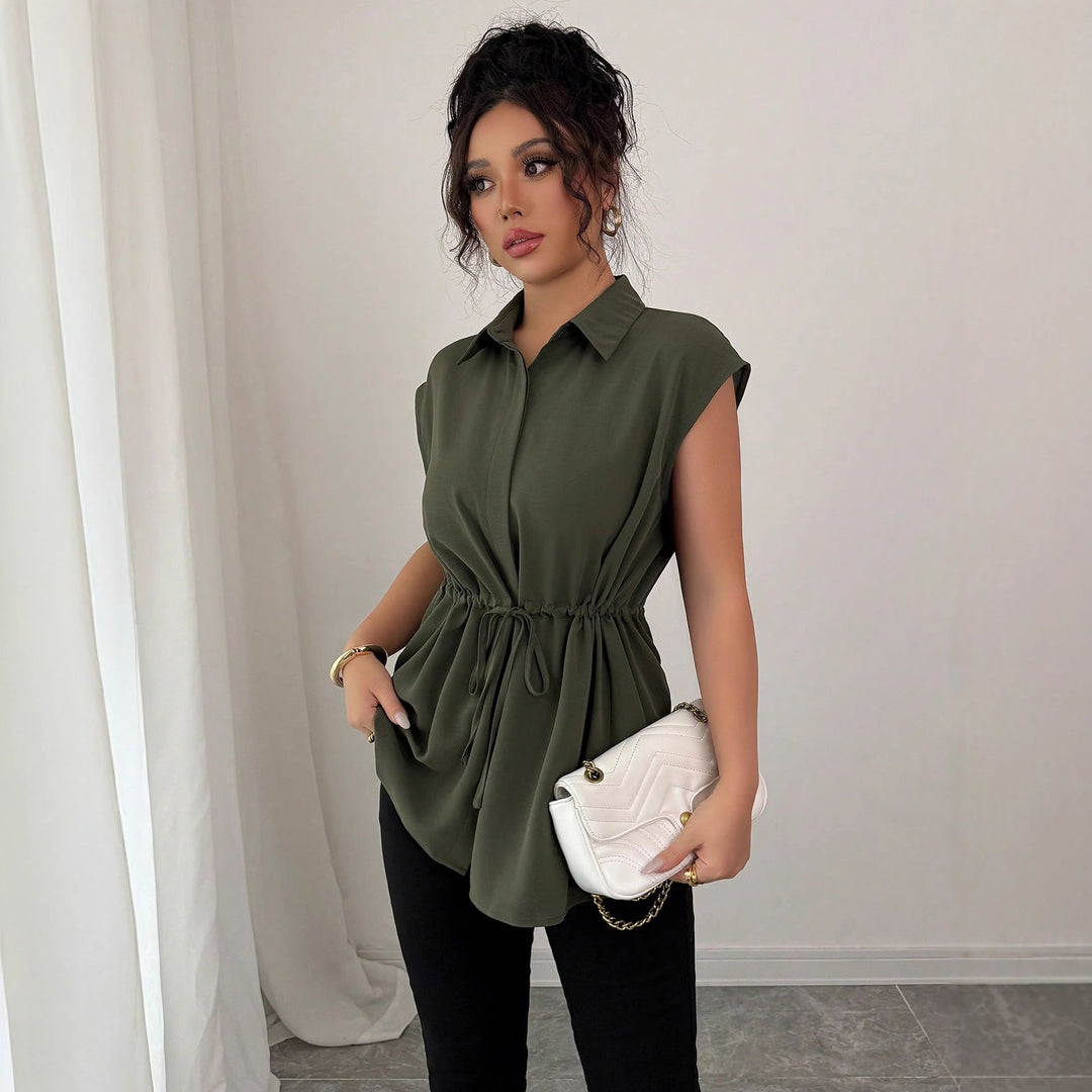Damen lässige Bluse mit tailliertem Schnitt Drune