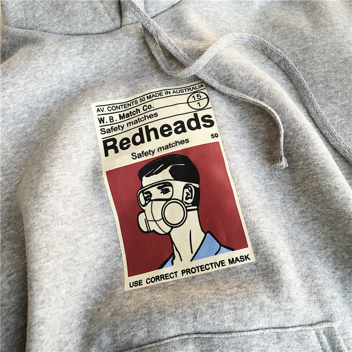 Damen Kapuzenpullover mit kreativem Retro-Motiv Drune