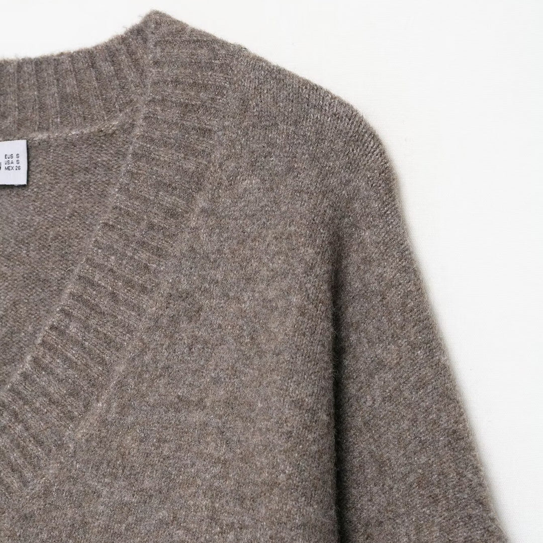 Damen Cozy V-Ausschnitt Pullover aus hochwertiger Merinowolle Drune