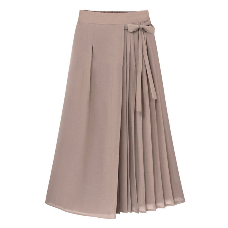 Damen Eleganter Plisseerock mit seitlichem Taillengürtel Drune