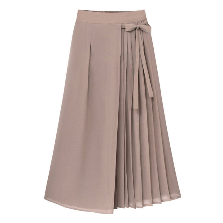 Damen Eleganter Plisseerock mit seitlichem Taillengürtel Drune