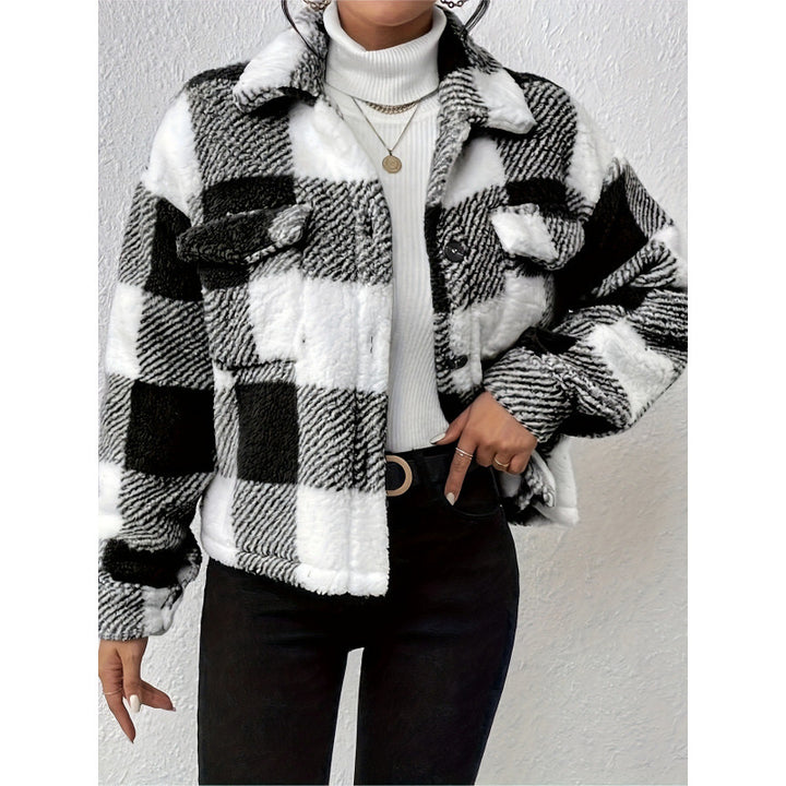 Damen Fleecejacke mit Karomuster Drune