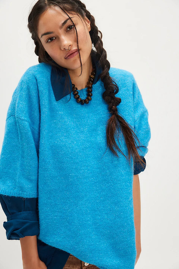 Damen Stylish halbtransparentes Sweatshirt mit Spitze und lässigem Schnitt Drune
