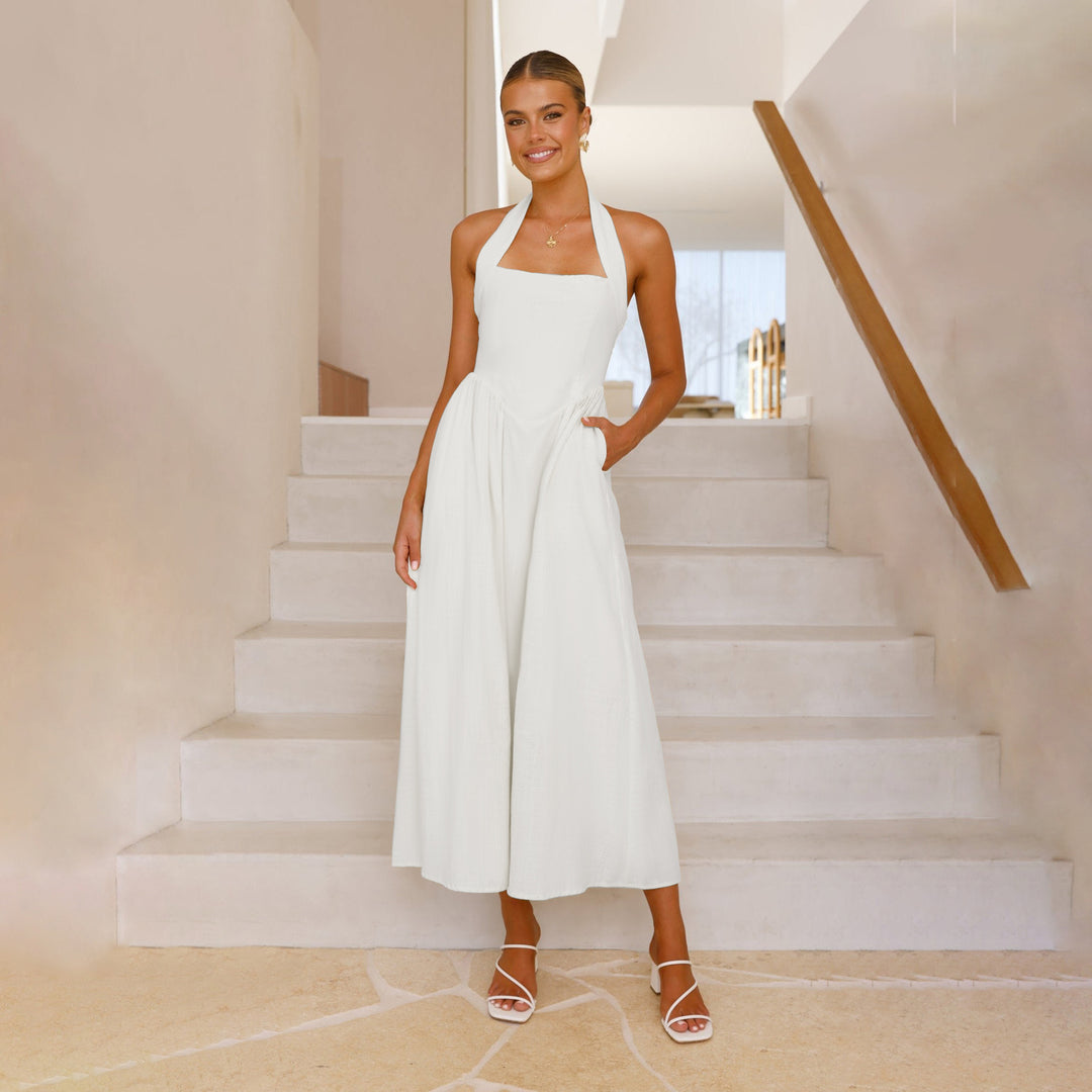 Damen Maxikleid mit schulterfreier Silhouette und eleganter Taillierung Drune