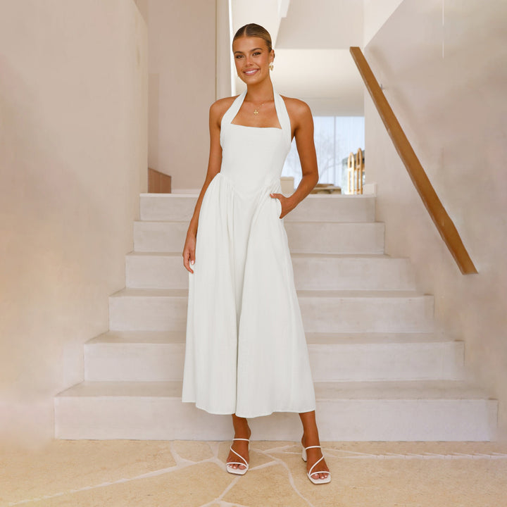 Damen Maxikleid mit schulterfreier Silhouette und eleganter Taillierung Drune