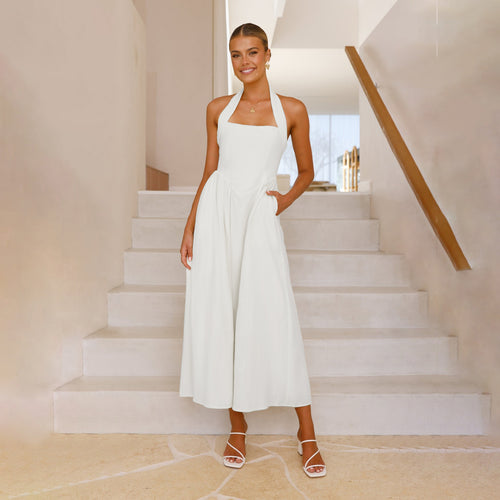 Damen Maxikleid mit schulterfreier Silhouette und eleganter Taillierung Drune