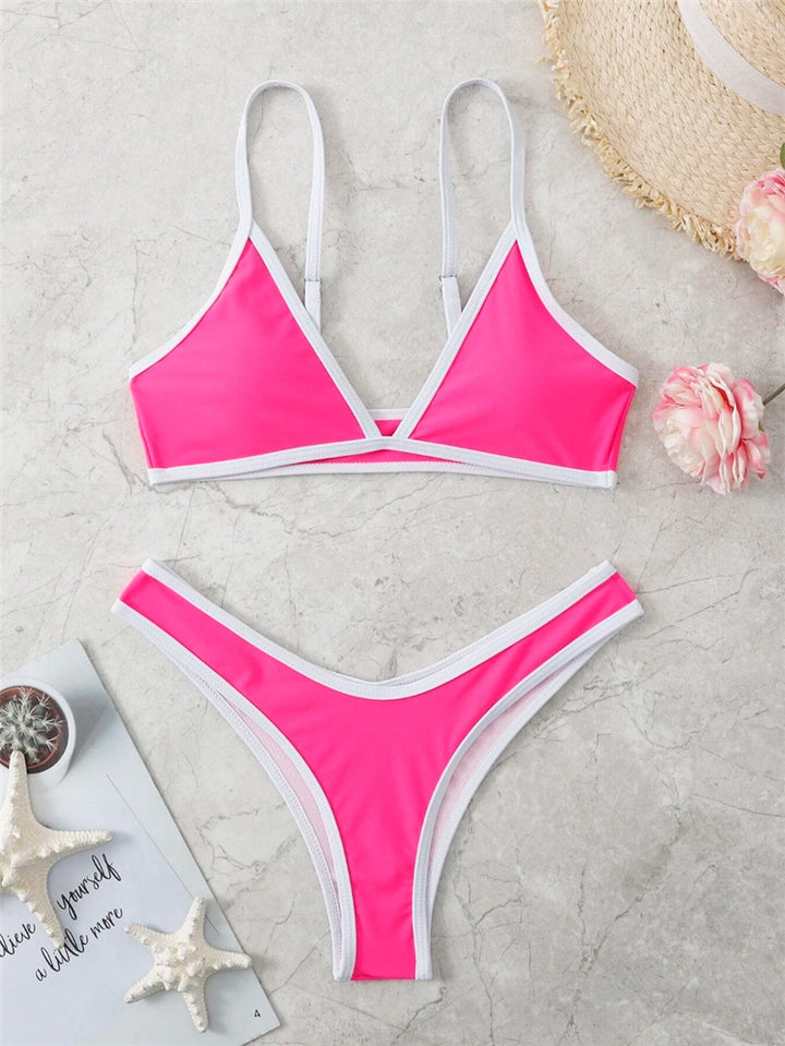 Damen Triangle Bikini Set mit Kontrastbesatz Drune