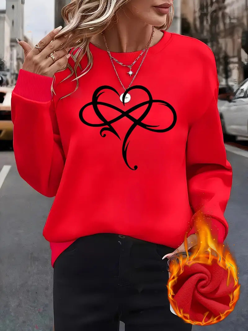 Damen Sweatshirt mit kreativem Herzdesign und entspannter Passform Drune