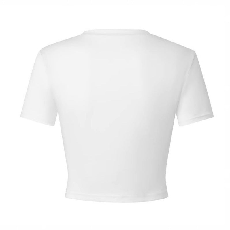 Damen T-Shirt mit kreativem Kirschmotiv und funkelndem Glitzereffekt Drune