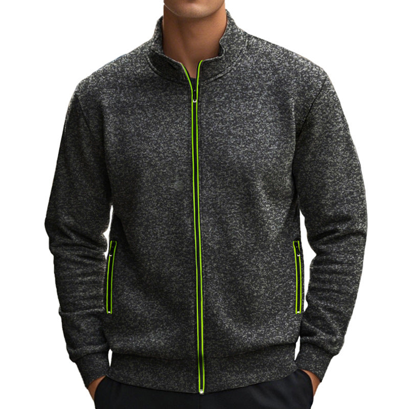Herren Freizeitjacke mit hohen Kragen und reflektierenden Reißverschlussdetails Drune