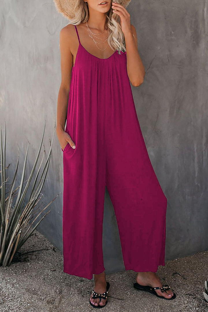 Damen Lässiger Jumpsuit mit weit geschnittenen Beinen und praktischen Taschen Drune