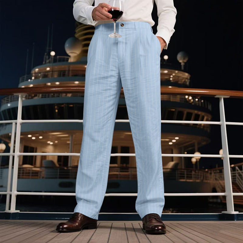 Herren elegante Streifen-Hose Drune