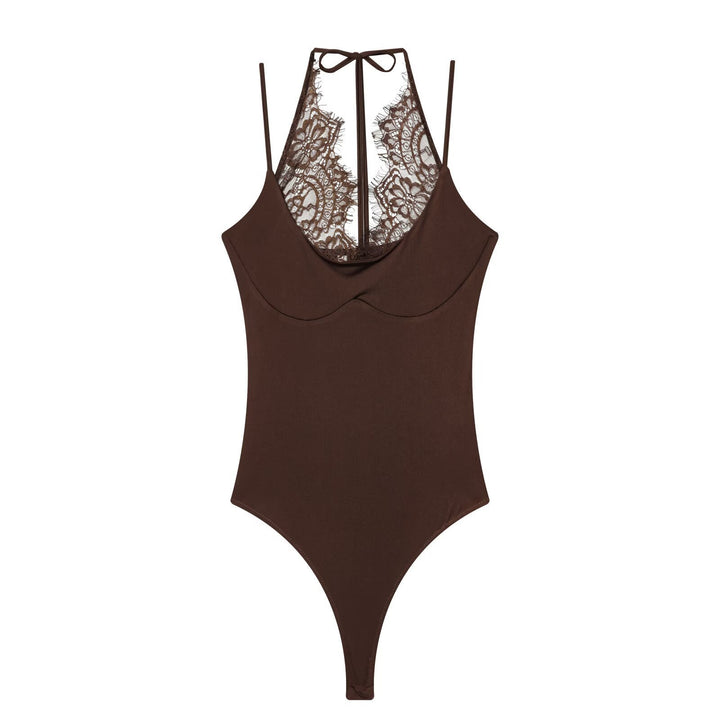 Damen Body mit zartem Spitzeneinsatz und verstellbaren Trägern Drune