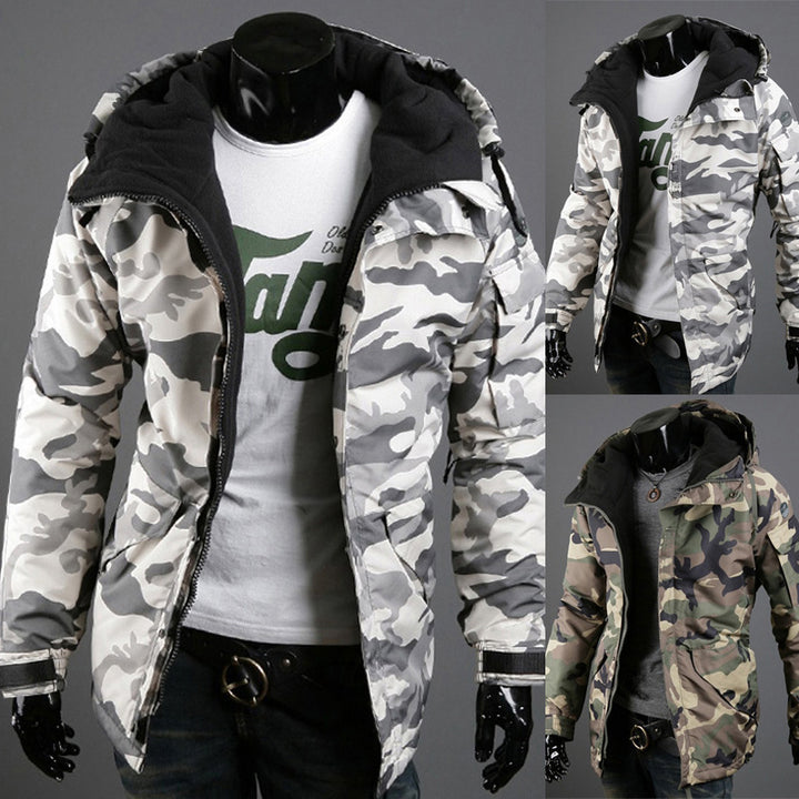 Herren nan gefütterte Parka-Jacke mit Kapuze isolierter Steppfüllung und multifunktionalen Taschen Drune