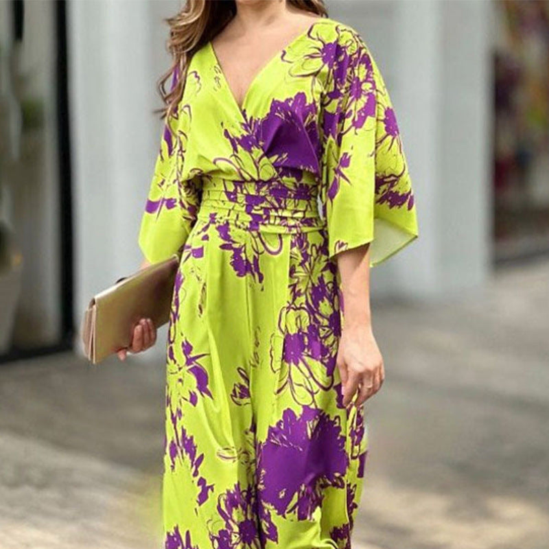Damen Eleganter Jumpsuit mit floralem Muster Drune