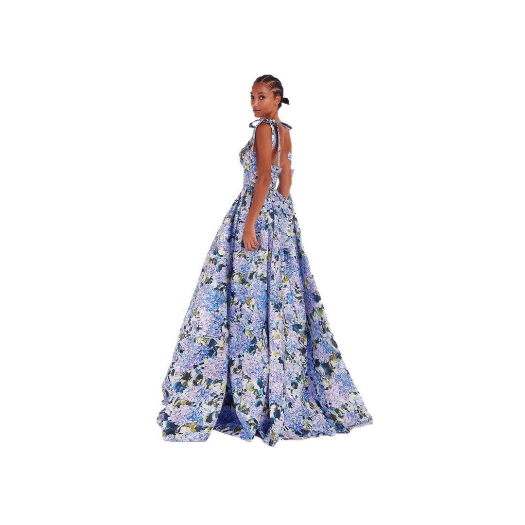 Damen Elegantes Maxikleid mit schulterfreien Trägern und floralem Print Drune