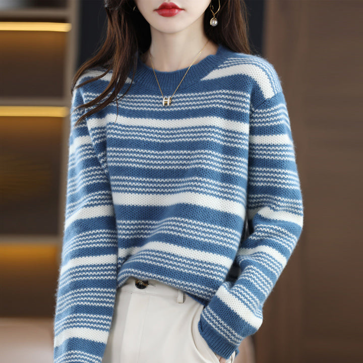 Damen gemusterter Strickpullover Drune