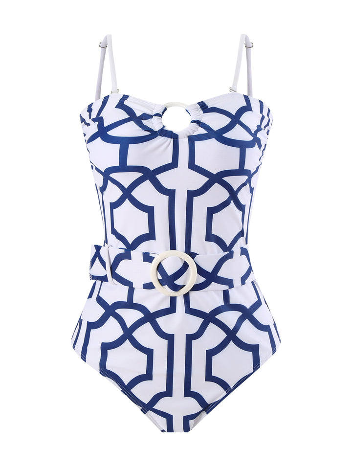 Damen Badeanzug mit elegantem Kimono und raffiniertem Gürtel Drune