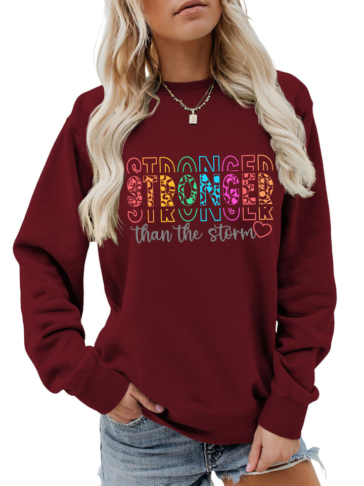 Damen Sweatshirt mit motivierendem Schriftzug und lässigem Schnitt Drune