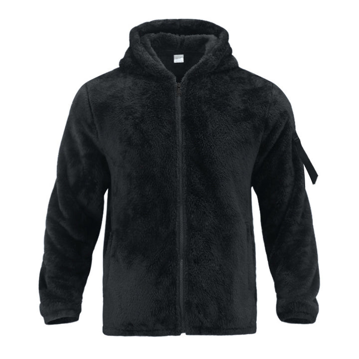 Herren Kuschelige Fleecejacke mit Kapuze und praktischen Reißverschlusstaschen Drune