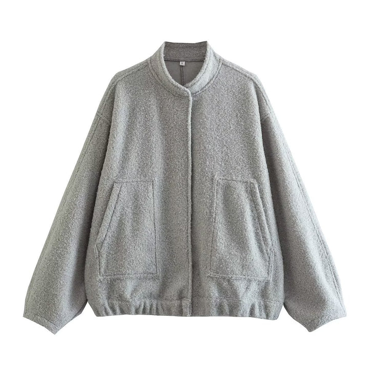 Damen lässige Jacke im Oversized-Stil mit praktischen Taschen Drune