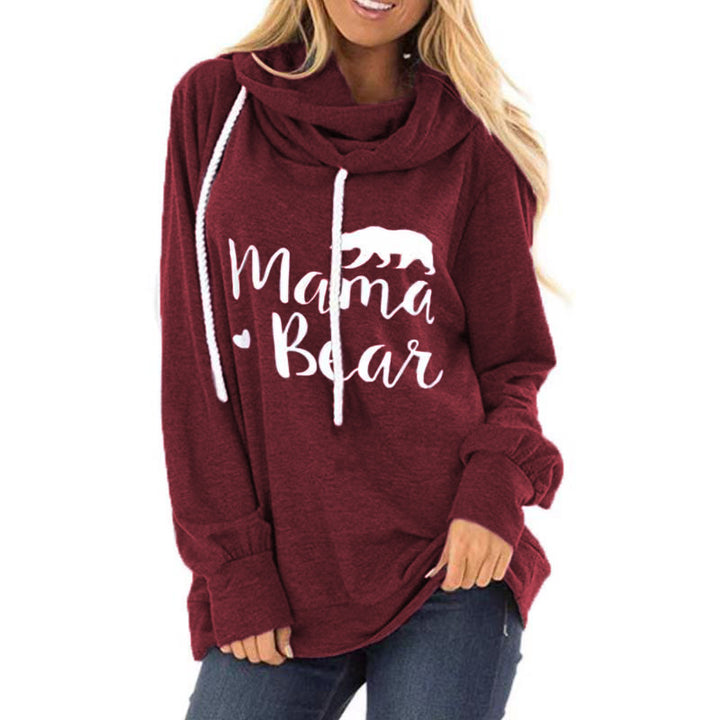 Damen lässiges Kapuzenshirt mit tiefem Ausschnitt und einzigartigem Druck Drune
