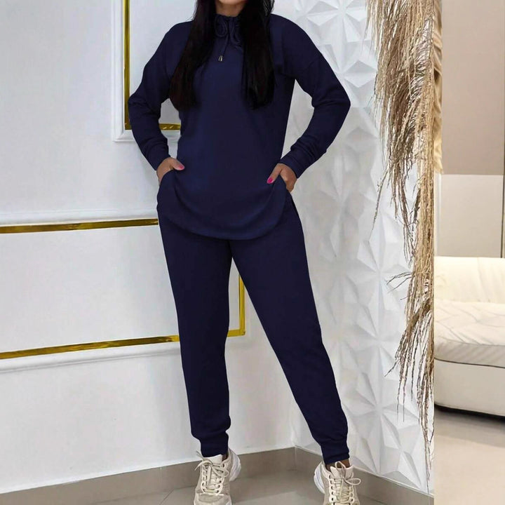 Damen Sportliches Lounge-Set mit Kapuze und praktischen Taschen Drune