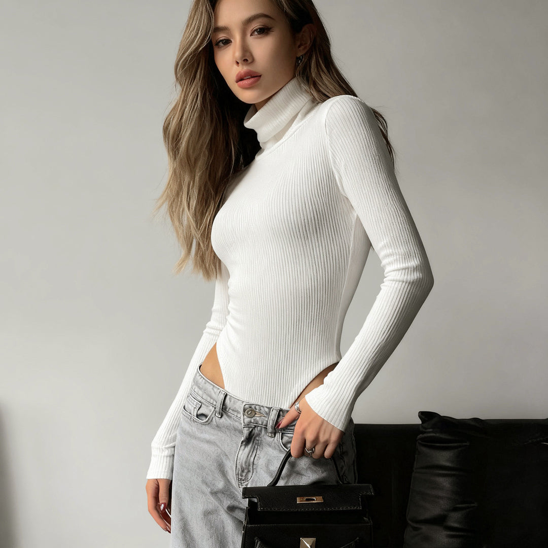 Damen Body mit hohem Kragen und eleganter Passform Drune