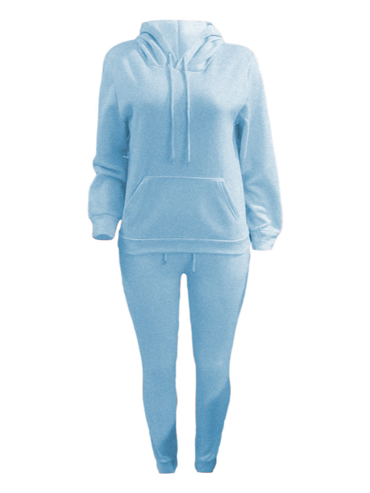 Herren nan sportliches Jogginganzug-Set mit Kapuzenpullover Kängurutasche und schmal zulaufender Jogginghose Drune