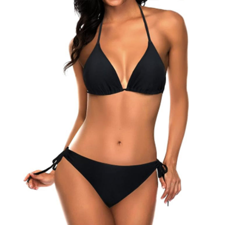 Damen Triangel-Bikini-Set mit verstellbaren Trägern und minimalistischem Design Drune