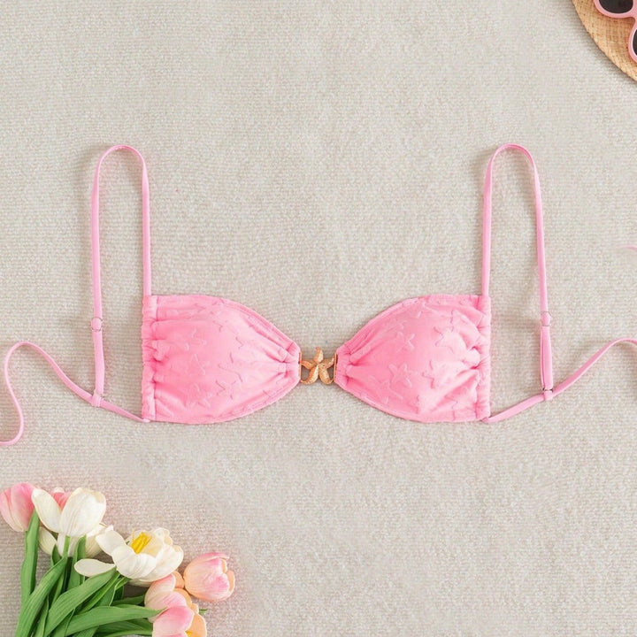 Damen Hochgeschnittenes Bikiniunterteil mit floralen Mustern Drune