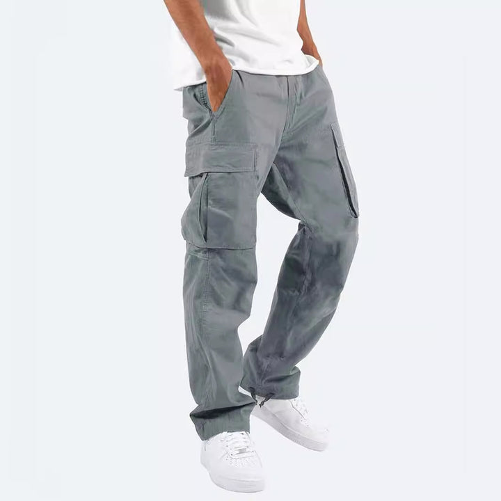Herren nan lässige Baumwoll Cargo-Hose mit Multi-Taschen und verstellbarem Saum Drune