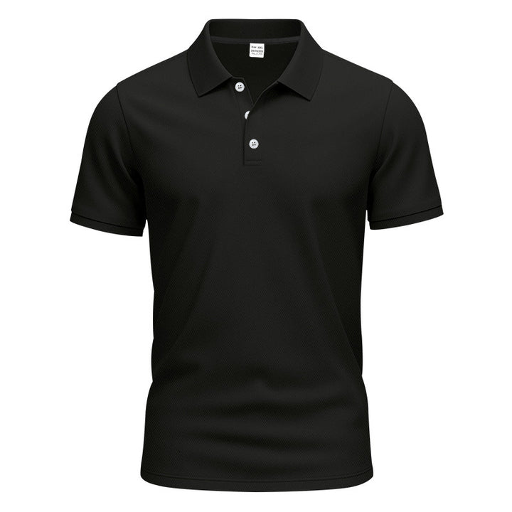 Herren nan Polokragen-Shirt mit schlanker Passform, atmungsaktiver Meshstruktur und flacher Zwei-Knopfleiste Drune