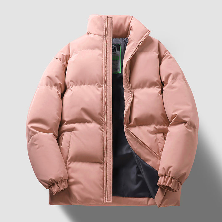 Unisex nan gesteppte Winterdaunenjacke mit hohem Stehkragen und elastischen Bündchen Drune
