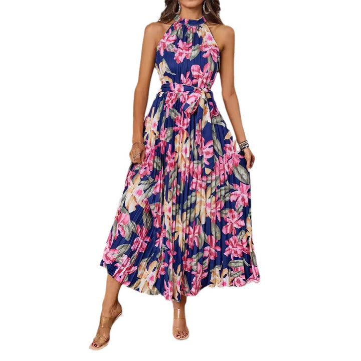 Damen Elegantes Maxikleid mit floralem Design und gerafftem Oberteil Drune